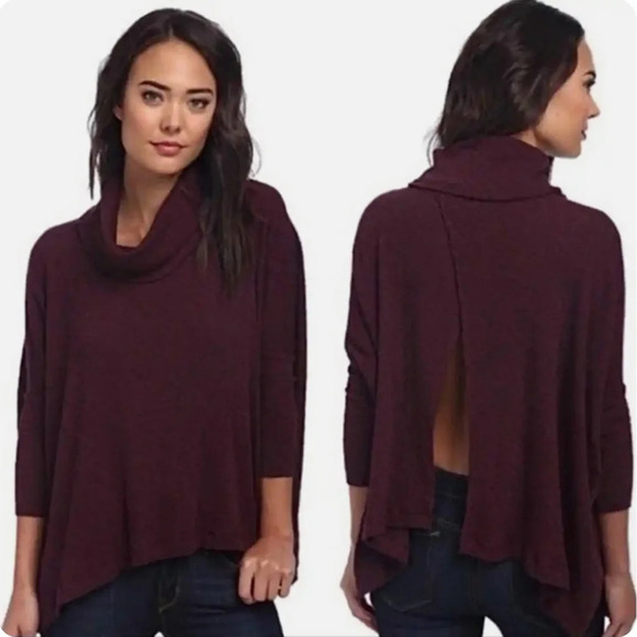 Free People Sweaters - Free People beach purple world traveler open back top